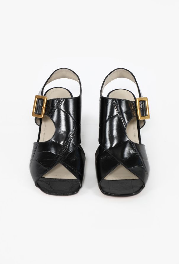 Céline 2013 Embossed Leather Mules - 2