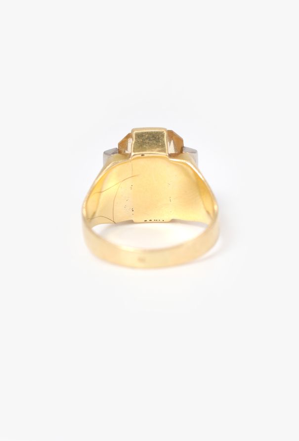 Vintage Fine Jewelry 18k Gold, Diamond & Citrine Ring - 5 Vintage Fine Jewelry 18k Gold, Diamond & Citrine Ring - 5