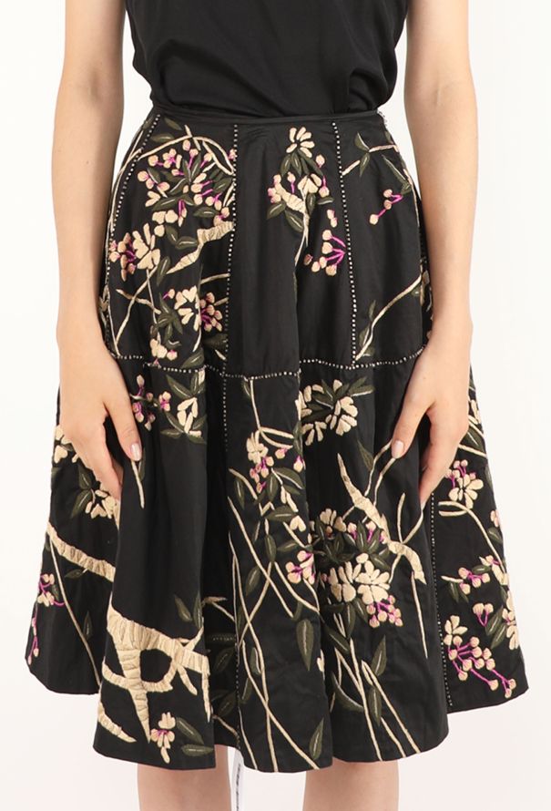 Dries Van Noten Floral Embroidered Flared Skirt - 2