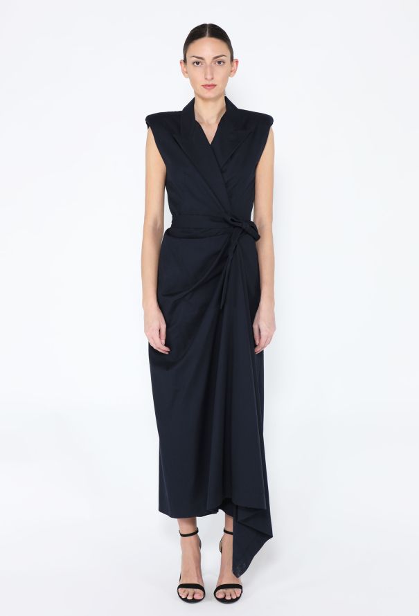 Dries Van Noten Cotton Sleeveless Wrap Dress - 1
