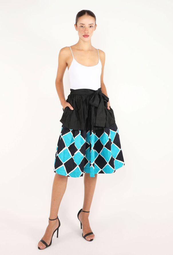 Saint Laurent Harlequin Cotton Skirt, Spring 1983 - 1