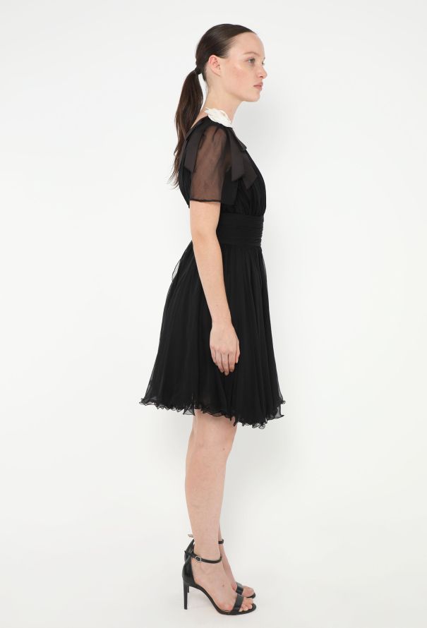 Gathered Chiffon Camélia Dress - 4