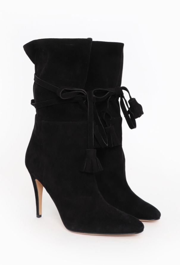 Manolo Blahnik Cavamod Suede Tassel Boots - 2 Manolo Blahnik Cavamod Suede Tassel Boots - 2