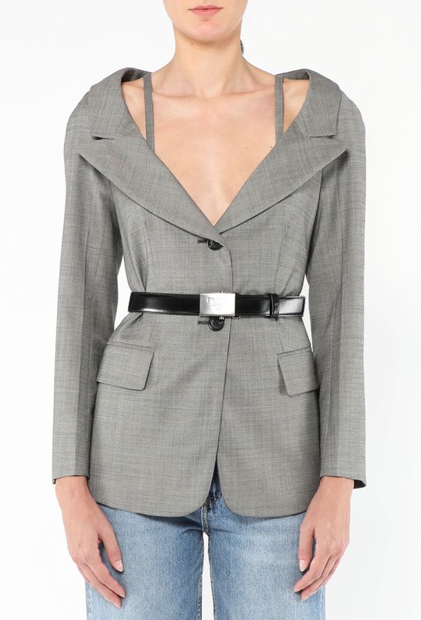 Prada Belted Décolleté Blazer - 1