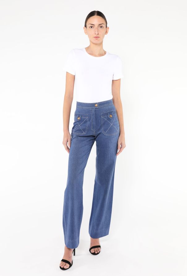 Céline '70s Pocketed Denim Trousers - 3