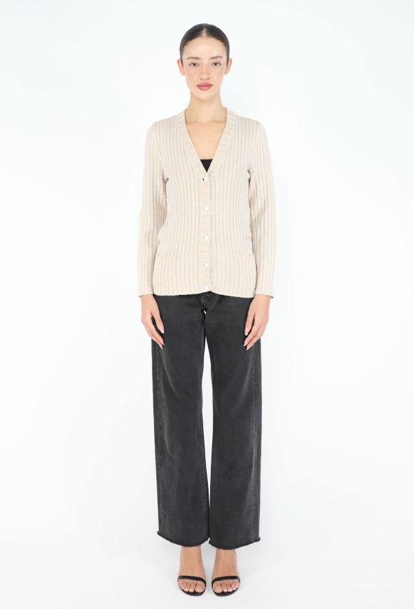 Hermès '70s Tonal Ribbed Cardigan - 2