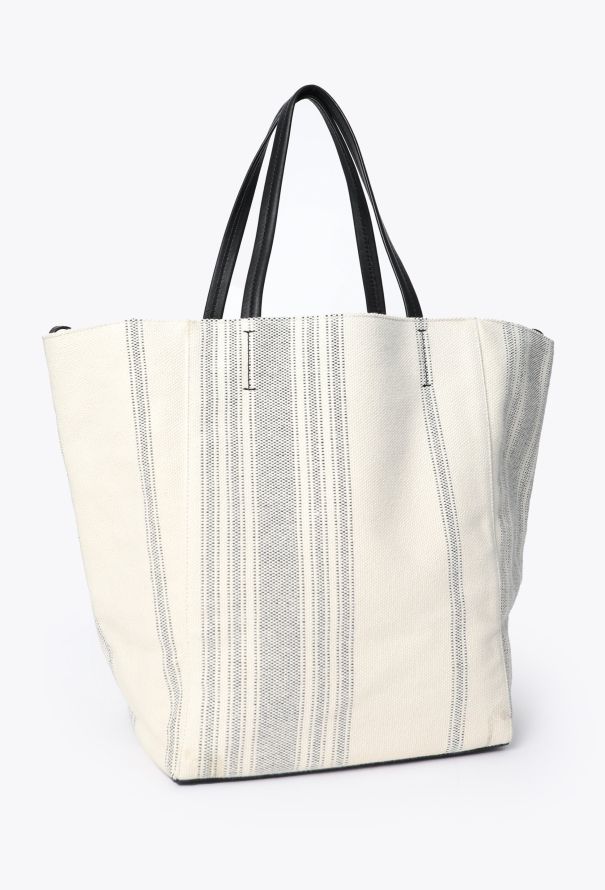 Céline Striped Canvas Phantom Tote - 2 Céline Striped Canvas Phantom Tote - 2