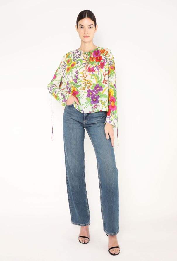 Balenciaga Pre-Fall 2017 Floral Chiffon Blouse - 4