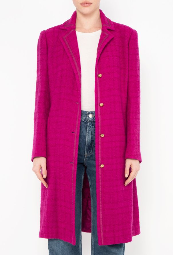 Chanel RARE '70s Fuscia Tweed Camélia Coat - 3 Chanel RARE '70s Fuscia Tweed Camélia Coat - 3