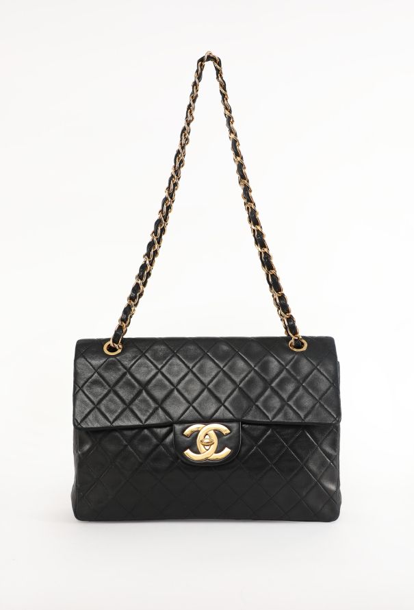 Chanel Vintage Black Jumbo Timeless Bag - 1