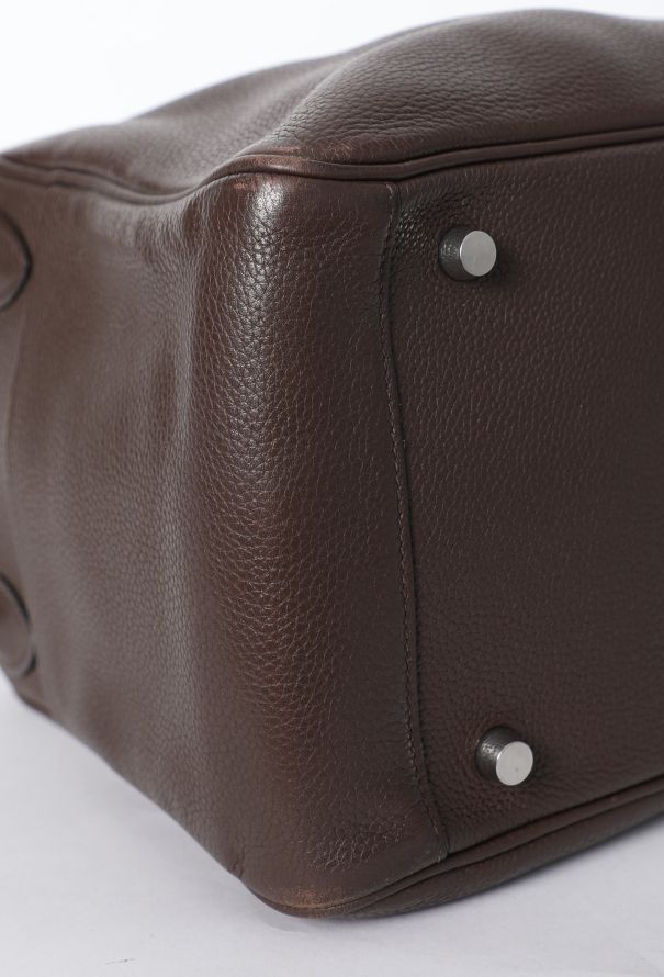 Hermès Chocolat Taurillon Clémence Lindy 30 - 10