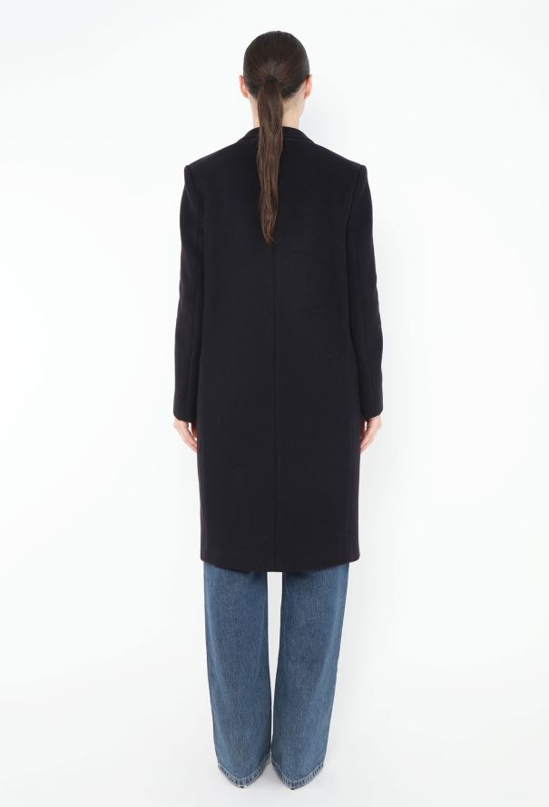 Céline Navy Tailored Crombie Coat - 4