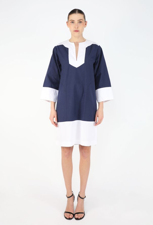 Saint Laurent 1976 Bicolor Cotton Tunic Dress - 1