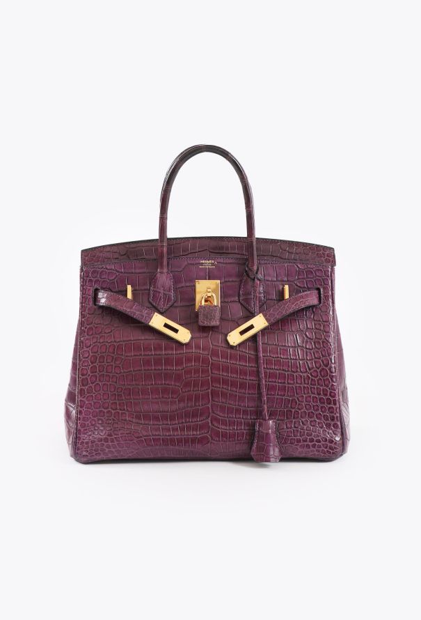 Hermès RARE Matte Améthyste Porosus Birkin 30 - 2