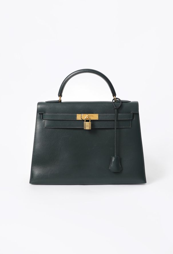 Hermès Vintage Vert Foncé Box Kelly Sellier 32 - 1