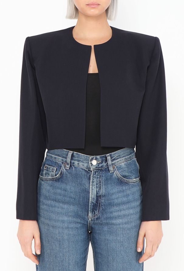 Saint Laurent Vintage Navy Cropped Bolero - 3