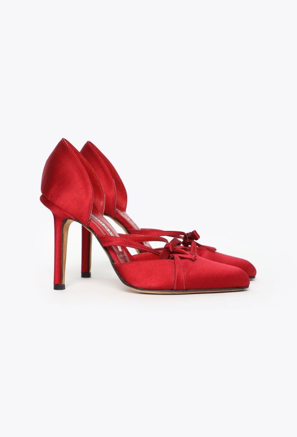 Manolo Blahnik '90s Satin Bow Pumps - 3