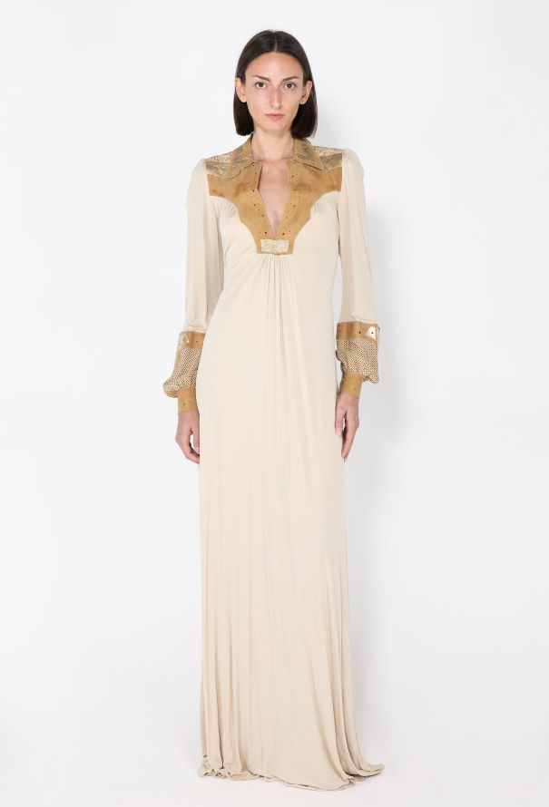 Western Suede-Trim Gown, 1970s - 2