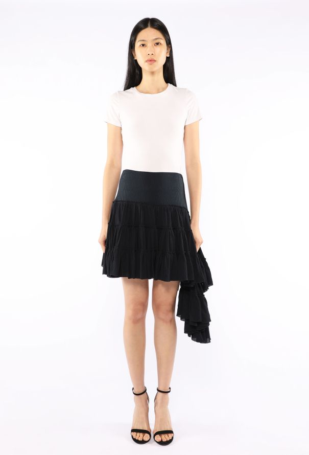 Loewe Silk Ribbed Ruffle Skirt, S/S 2024 - 1