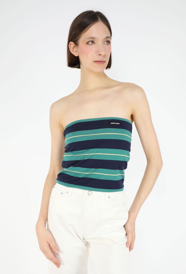 Miu Miu Fall 2025 Striped Tube Top - 1