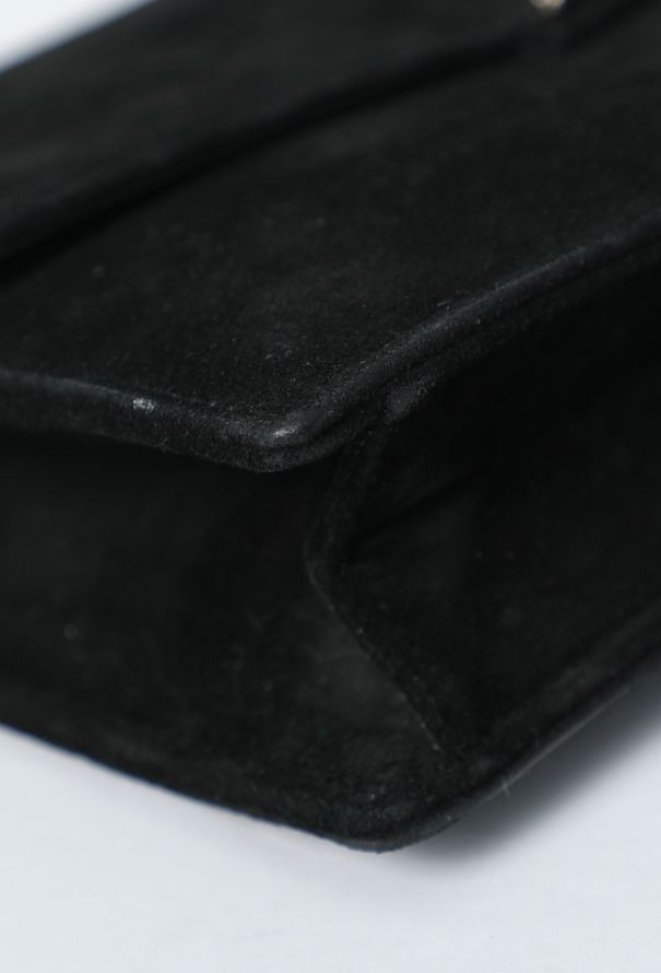 Hermès 1960s Black Suede Cordelière Clutch - 8