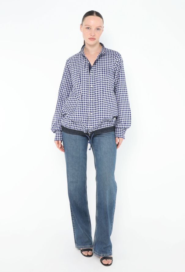 Sacai S/S 2014 Gingham Eyelet Shirt - 4