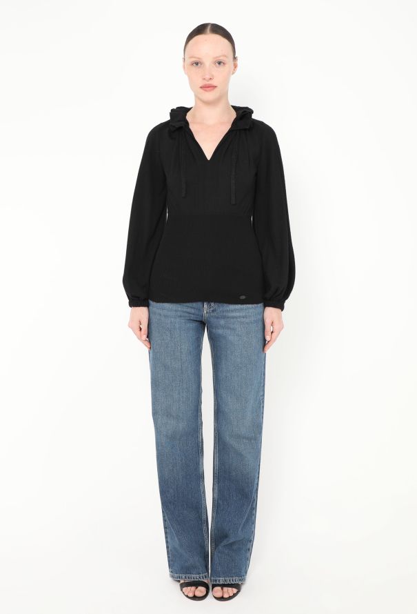 Chanel 2006 Ruffled Trim Cashmere Sweater - 2 Chanel 2006 Ruffled Trim Cashmere Sweater - 2