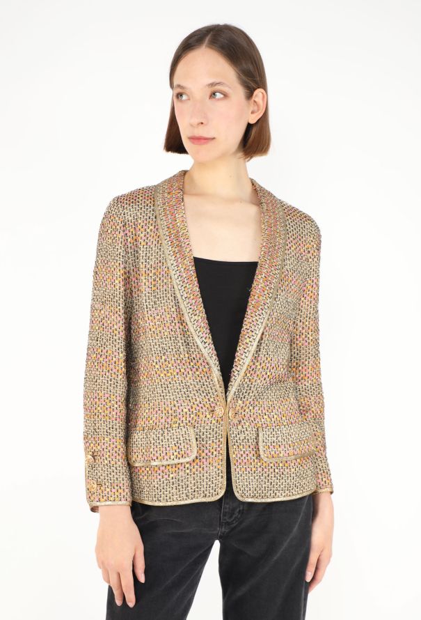 Chanel Haute Couture '90s Lamé Tweed Blazer - 1