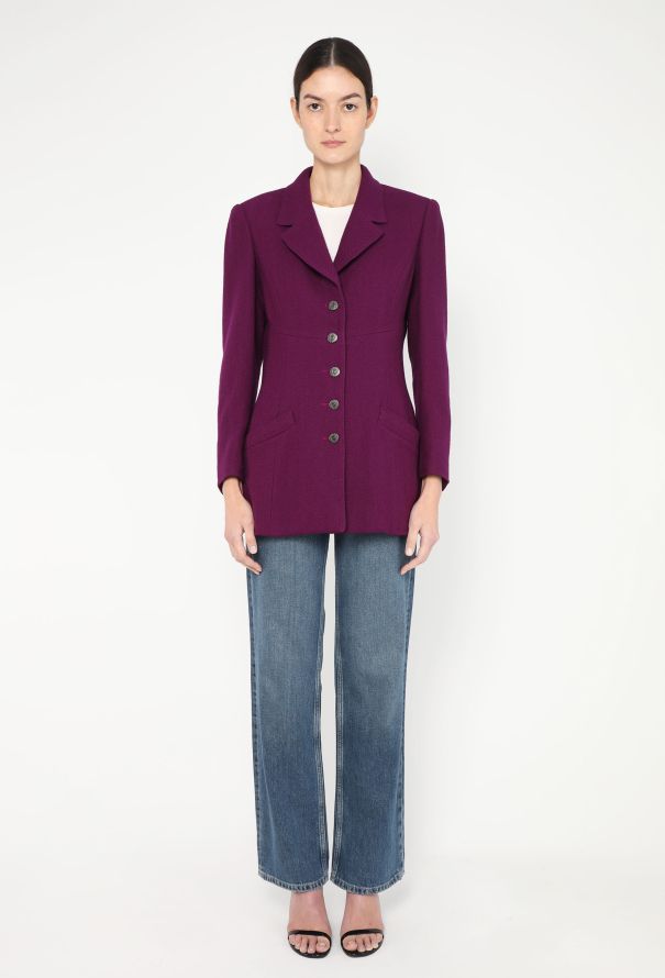 Chanel 1997 Notched Tweed Jacket - 2 Chanel 1997 Notched Tweed Jacket - 2