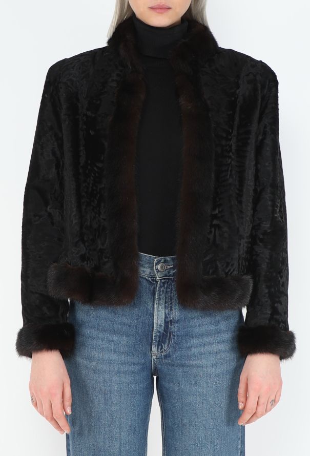 Saint Laurent ULTRA RARE Late '70s Astrakhan Fur Jacket - 1