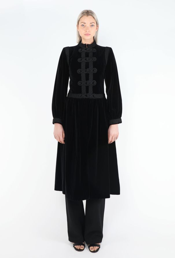 Saint Laurent RARE Fall 1974 Velvet Passementerie Coat - 3