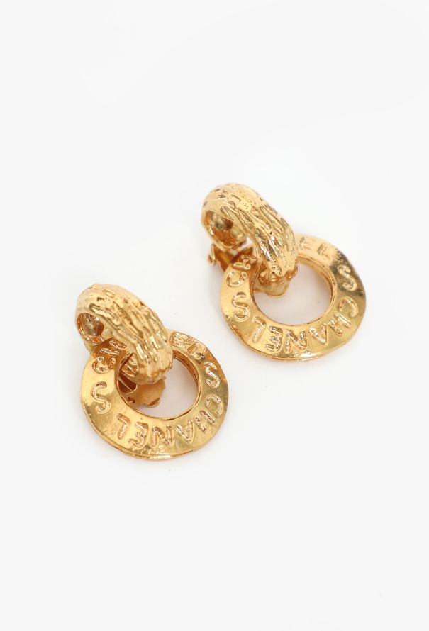 Chanel 1993 Cut-out Hoop Clip Earrings - 1