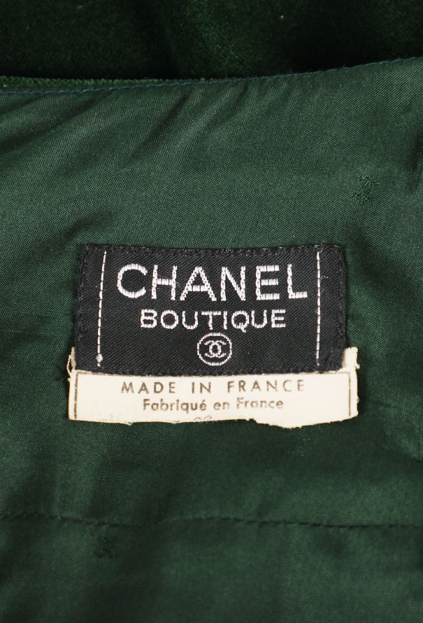 Chanel Vintage Velvet 'CC' Button Skirt - 5