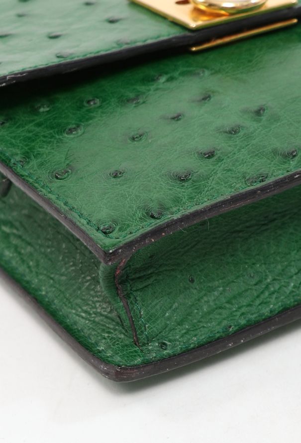 Céline Vintage Small Ostrich Top Handle Bag - 8