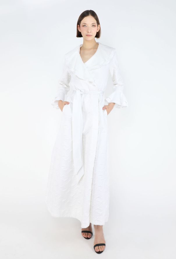 Dior Vintage Ruffled Jacquard Night Gown - 4