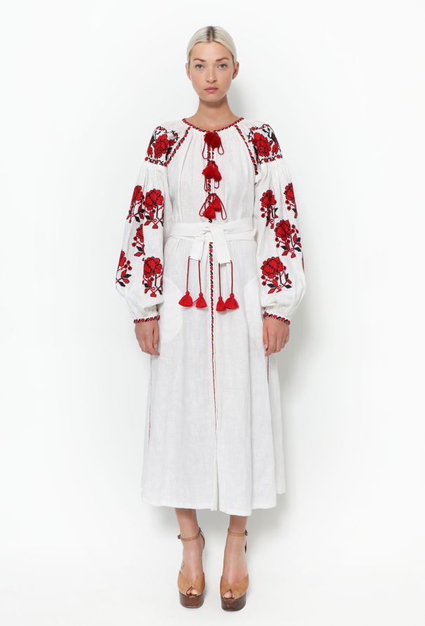Vita Kin Embroidered Linen Belted Tunic - 1