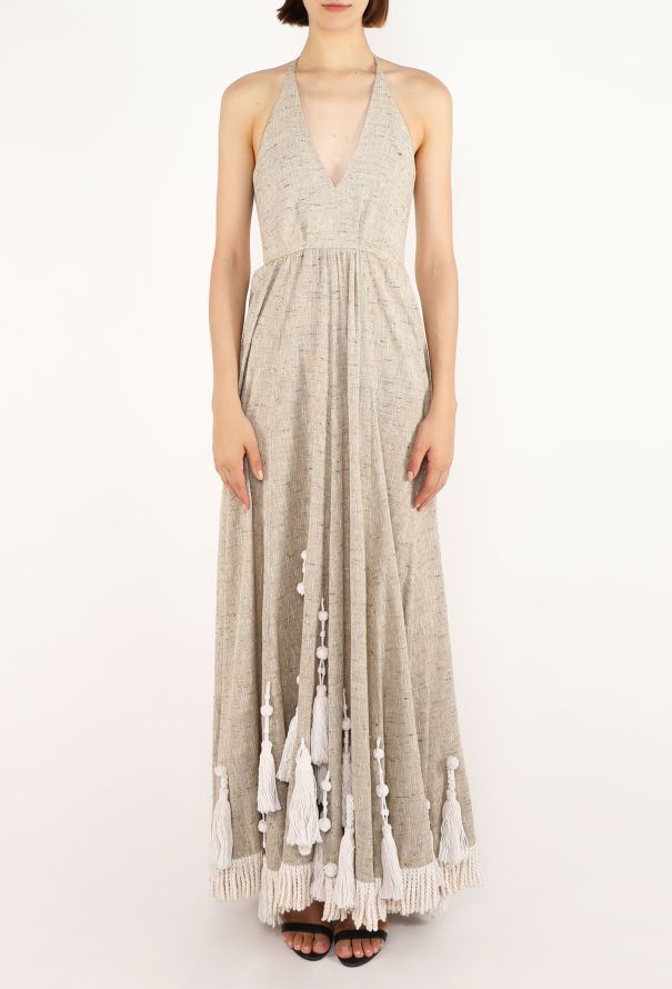 Thierry Mugler Linen Macramé Tassel Dress, 1980s - 4