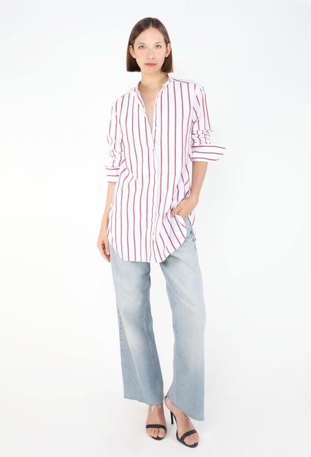 Céline Striped Cotton Bib Tunic - 2