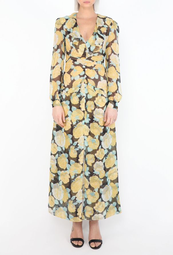 Miu Miu Rose Printed Georgette Dress - 4