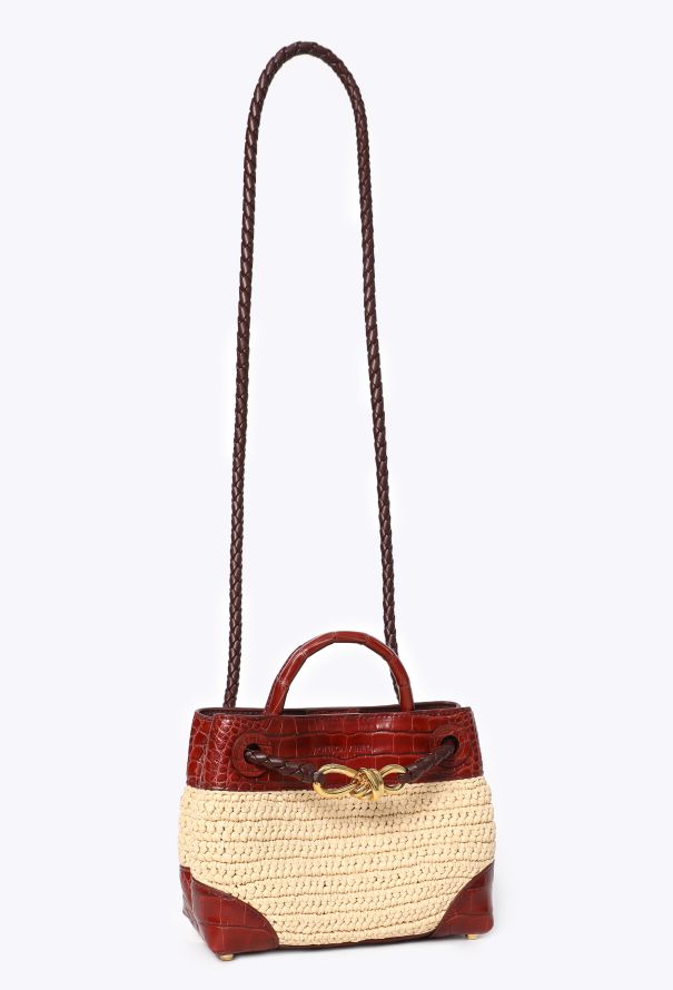 Bottega Veneta Mini Alligator & Raffia Andiamo Bag, 2026 - 4