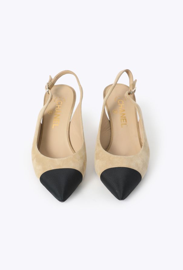 Chanel Classic Suede Slingback Pumps - 2