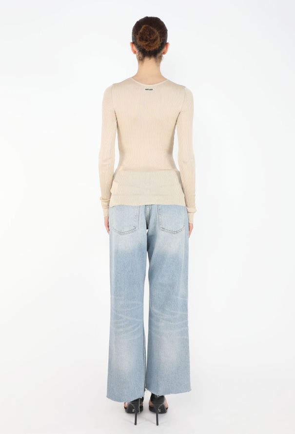Miu Miu F/W 2025 Ribbed Silk Top - 4