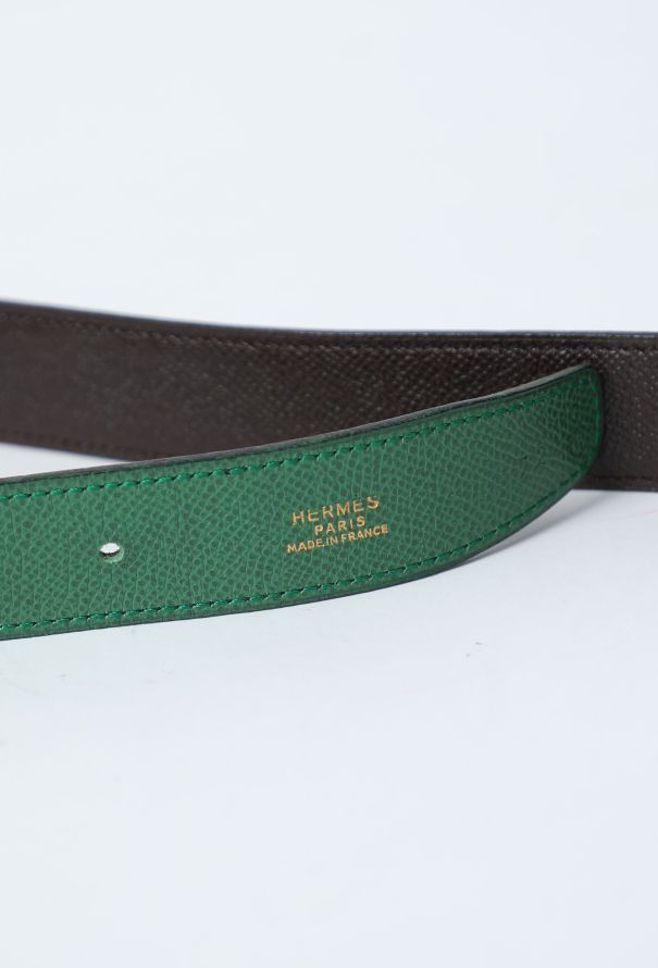 Hermès 1993 Vert Bengale Courchevel Belt - 5