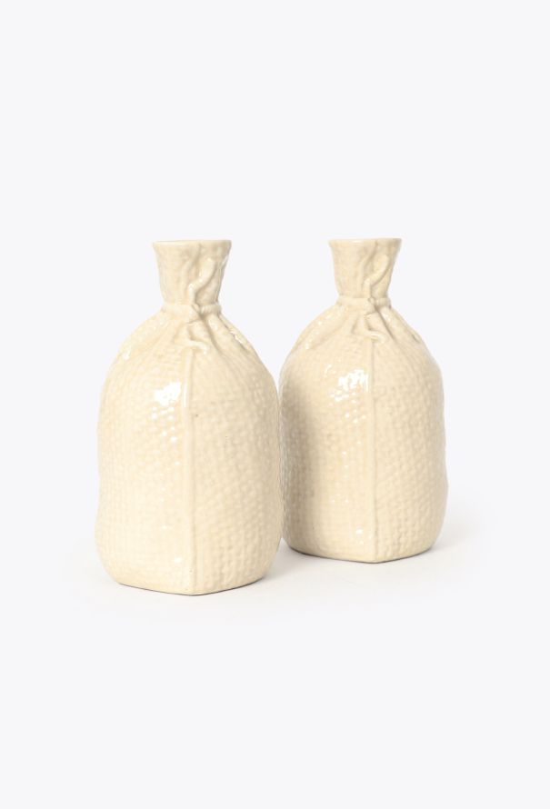 Dior Vintage Ceramic Burlap Vase Set - 1