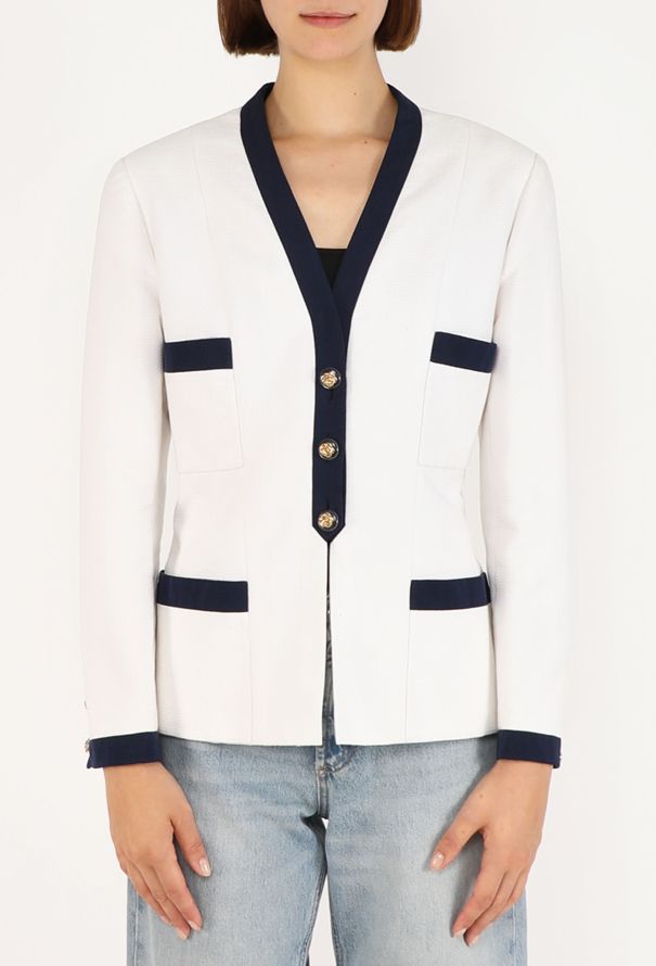 Chanel Camélia Piqué Cotton Blazer, S/S 1992 - 1
