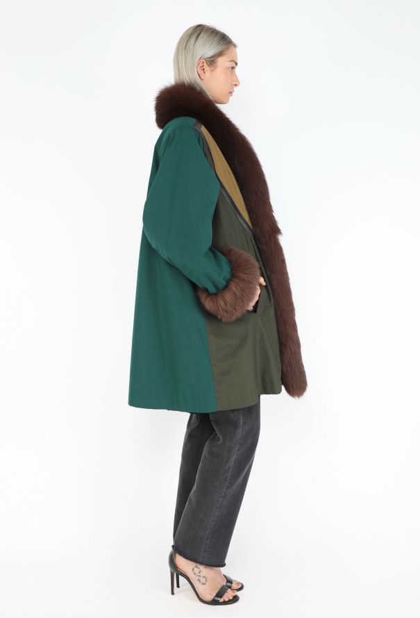 Saint Laurent '80s Tonal Shearling Coat-Lined Fur Coat - 4