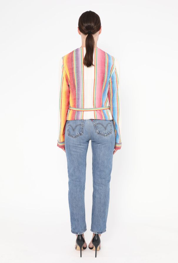 Dior 2002 Rainbow Belted Cotton Jacket - 4