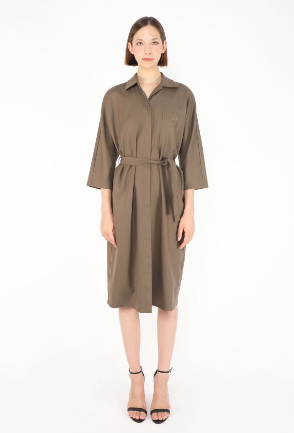 Hermès Twill Belted Shirt Dress - 3