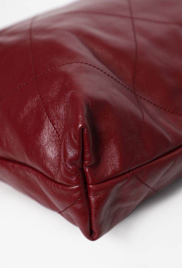 Chanel Burgundy 22 Large Quilted Hobo Bag - 10