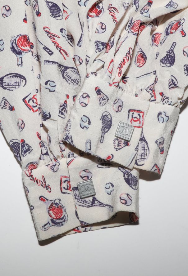 Chanel Badminton Printed Silk Blouse - 6